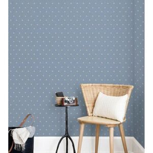 Pottery Barn 'DAINTY DOT' WALLPAPER BY SUGAR PAPER - FRENCH BLUE 27 X 54”